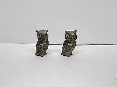 Vintage Pewter Owl Figurines Set Of 2 • $11.99