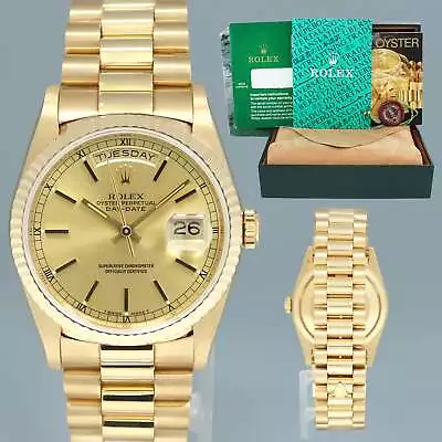MINT Rolex President Day Date Champagne Dial 18238 Double Quick Set Yellow Gold • $15992.13