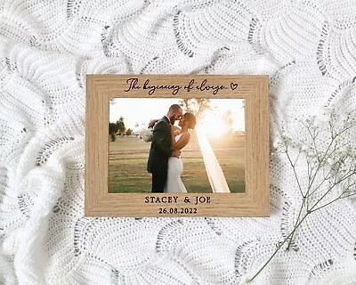 Beginning Of Always | Personalised Photo Frame For Couple| Engraved Gift |  For  • £12.97