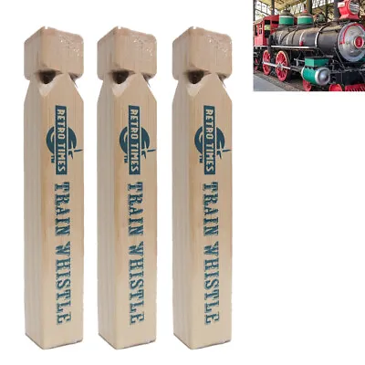 3 Pack 8.5  Wooden Steam Whistle Train Engine Lovers Kids Toy Railroad Sound Lot • $13.98