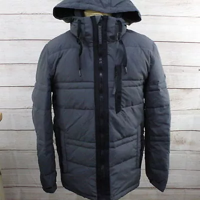 New Marc New York Huxley Removable Hood Crinkle Down Jacket Men's Small Gray AG2 • $29.99