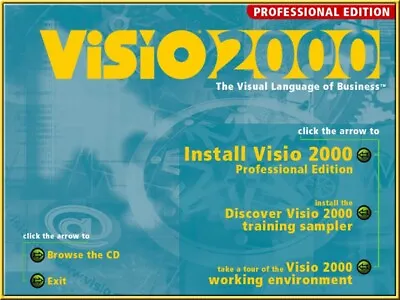 Microsoft Visio 2000 Professional / Standard / Technical Editions W/ License NEW • $14.98