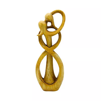 Wood Figurine Unbreakable Ornamental Desktop Abstract Wood Lovers Sculpture • $30.05