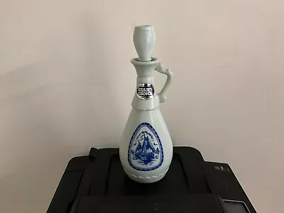 Vintage Jim Beam Whiskey Decanter Bottle 1963 Delft Blue Sailboat Windmill • $13