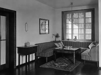 Germany Entance Hall In A Flat Furniture Made From Walnut Desig- 1920 Old Photo • $9