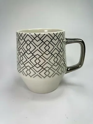 Edible Arrangements Geometric Mug  Pattern Silver Painted Handle 25oz Cup C3 • £14.45