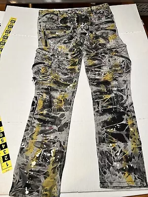 Rockstar Jeans Rad Grunge Hip Hop Men’s 38x34 Paint Graffiti Zippers Pockets  • $40