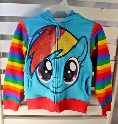 My Little Pony Wing Girls Kids Size S 4 Cotton Hoodie Sweatshirt Zip Jacket NEW • $16.94