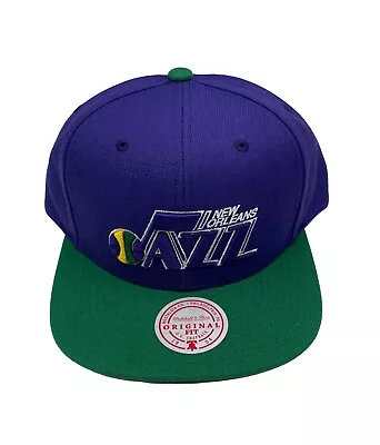 Mitchell & Ness New Orleans Jazz Team 2 Tone 2.0 Adjustable Snapback Hat Cap • $34.99