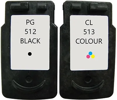Refilled Ink For Canon PG-512 Black + CL-513 Colour Cartridges MX320 MX340 • £21.73