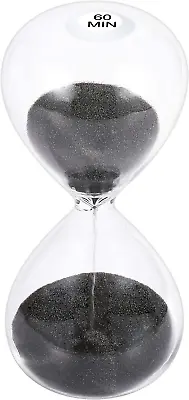 Hourglass 60 Minute Sand Timer: 5.1 Inch Black Sand Clock Large Sand Watch 60 M • $22.74
