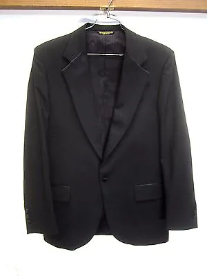 Vtg Stafford Tuxedo Blazer Sport Coat One-button Satin Lapels Sz 43L Made In USA • $56.26