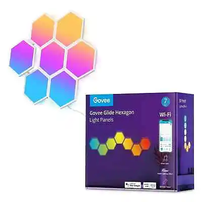 Govee - Hexagon RGBIC Wall Light Panels (7-panels) WIFI Music Sync H6061 (04958) • $71.99