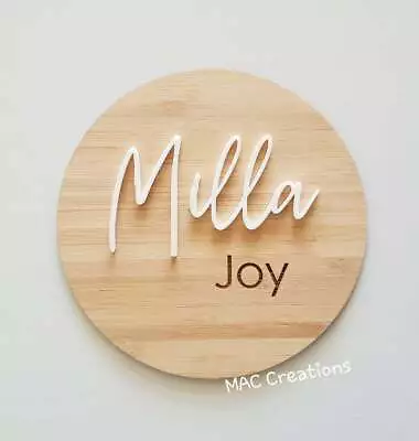 Wooden Birth Details Plaque - New Baby - Birth Announcement Baby Name Plaque • $22