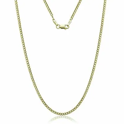 14K Solid Yellow Gold Cuban 2mm Chain Necklace 16  18  20  22  24  26  28'' 30  • $135.12