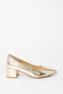 WALLIS Bunny Comfort Pointed Medium Block Heel Court Shoes • £27