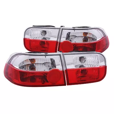 Anzo 221220 Red Clear Lens Halogen Tail Lights For 92-95 Honda Civic 2/4-Door • $126.78