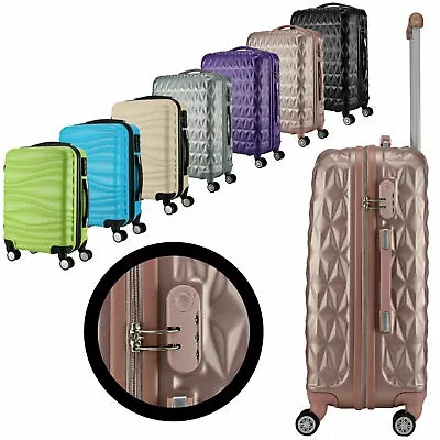 Hard Shell Lightweight Suitcase Case 4 Spinner Wheels Cabin Luggage 20  24  28  • £56.99