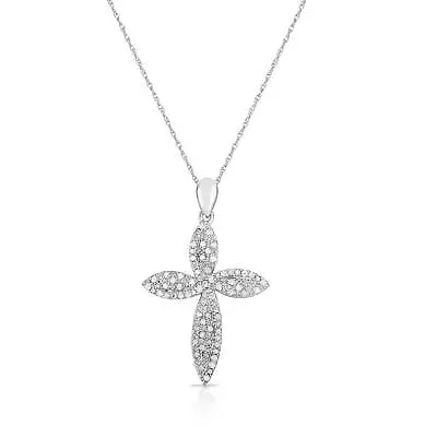 1/2 Cttw Diamond Twisted Cross Necklace In Sterling Silver • $149.99