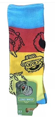 New  Mens SESAME STREET CREW SOCKS COOKIE MONSTER ELMO BIG BIRD Bioworld BRAND • $6.99