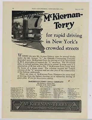 1928 McKiernan Terry Ad: 8th Avenue Subway Job New York City. Oakdale Contract. • $17.76