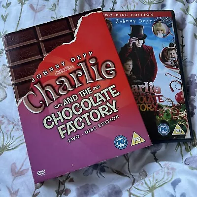 (11) Charlie And The Chocolate Factory DVD (2005) Johnny Depp Burton Slipcover • £0.99