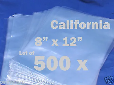 Lot Of 500 Pieces Heat Shrink Wrap Film Flat Bags 8x12 Candles PVC 8  X 12  • $33.95