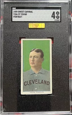 1909 T206 Sweet Caporal Cy Young Green Portrait SGC 4 - MBA GOLD DIAMOND • $6999.99