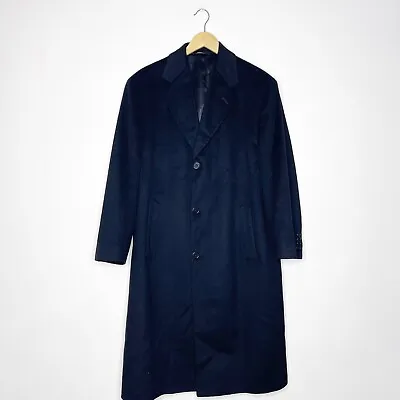 Burberry London Mens Pure Cashmere Black Coat Size 38 Short • $450
