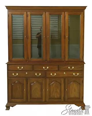 52027EC: HENKEL HARRIS Mahogany Beveled Glass China Cabinet • $1995