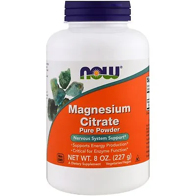 £15.49 • Buy Now Foods, Magnesium Citrate Pure Powder, 8 Oz (227 G)