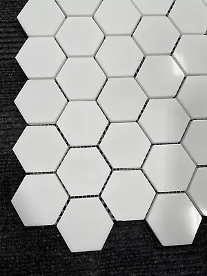 Bianco Dolomite 2” Hexagon POLISHED Marble Tile Mosaic Premium Grade A • $20.43