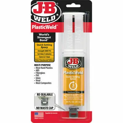 $18.95 • Buy JB Weld Plastic Weld Quick Setting Epoxy Glue Adhesive Syringe J-B WELD 50132 JB