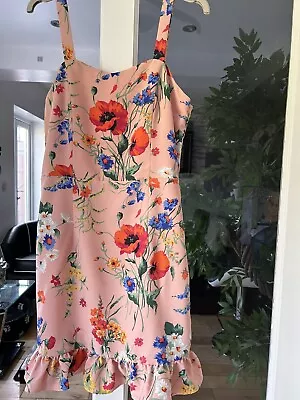 Mango Pink Floral Sundress Size 10 • £4