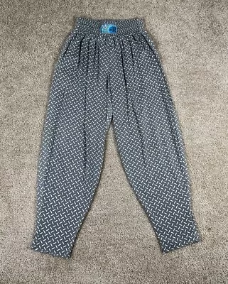 Vintage 80s 90s World Gym Diamond Played Pattern Baggy Workout Pants Size Medium • $39.99