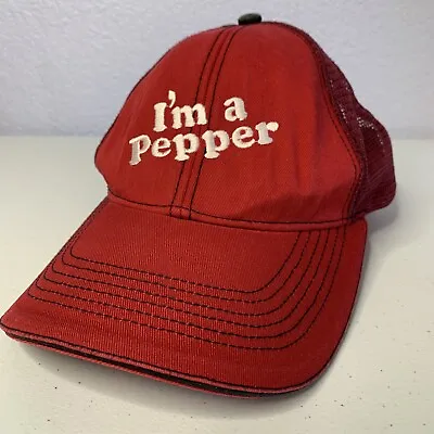 Dr. Pepper Snapback Hat I'm A Pepper  Red Trucker Cap Retro Advertising Soda Pop • $16.75