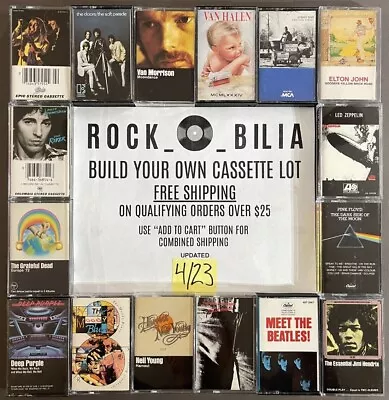 $1 & Up Arena Rock 70s To 90s Led Zeppelin Rush Build Your Lot Cassette Tapes • $6