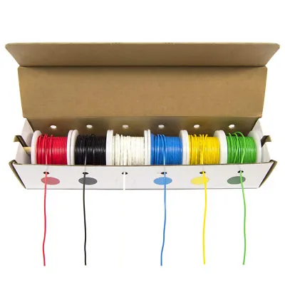 22 Gauge Hook-Up Wire Kit - Solid Tinned Copper Wire (Six 25 Foot Spools) • $24.99