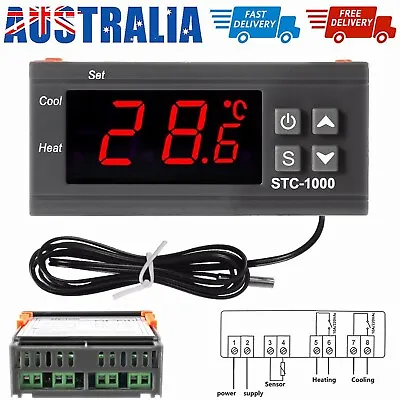 $15.89 • Buy Digital Temperature Thermostat STC-1000 Controller 12V-220V Heating Cooling LCD