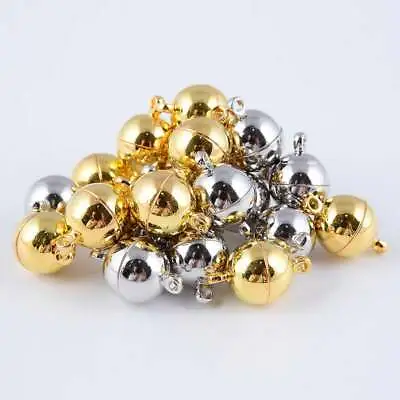 Silver/Gold Plated Strong Magnetic Clasps Round Size 6mm 8mm 10mm 12mm • $6.74