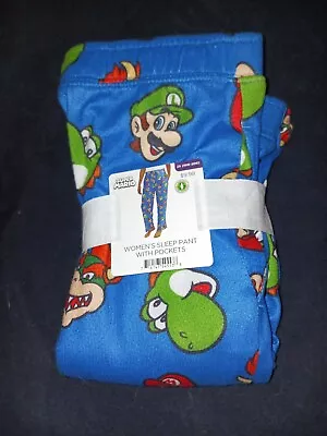 Super Mario And Friends Women's Printed Sleep Pajama Pants 2X Luigi Bowser Yoshi • $10