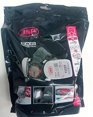 £20 • Buy JSP Force 8 Half-Mask With Press To Check P3 RD Filters - Size Medium