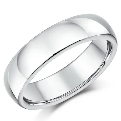 Sterling Silver Wedding Ring Heavy Court Shaped 6mm Band Men's Ladies Band • £29.99