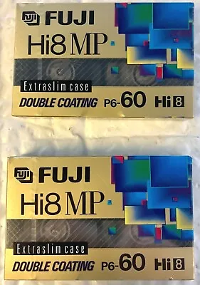 FUJI HI8 MP P6-60 Pro Grade Blank Recordabe VideoCassette- New - Lot Of Two(2)   • $13.95