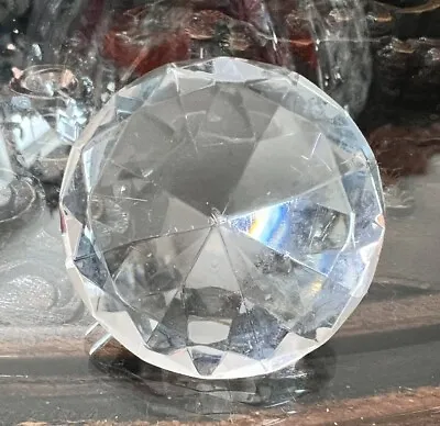 DIAMANT  Crystal Paperweight 1980 80's Vintage Crystal Diamond  • $35