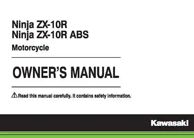 Kawasaki Owners Manual Book 2015 Ninja ZX-10R • £14.86