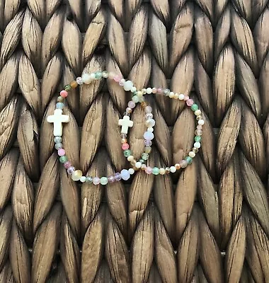 $21.95 • Buy Mother And Daughter Matching Cross Faith Bracelets Sets Mother Daughter Gifts