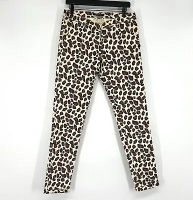 Maison Scotch Jeans Womens Size 28 Leopard Print Skinny Button Fly Mid Rise • $1.99