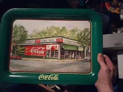 Vintage COCA COLA Metal Serving Tray Fleeman's Pharmacy Atlanta Georgia 1995 • $9.99