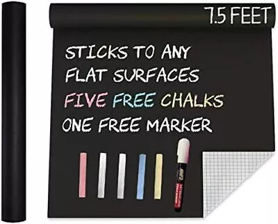 Black Board Sticker Dry Erase Chalkboard Wallpaper Stick And Peel Adhesive Roll • $28.99